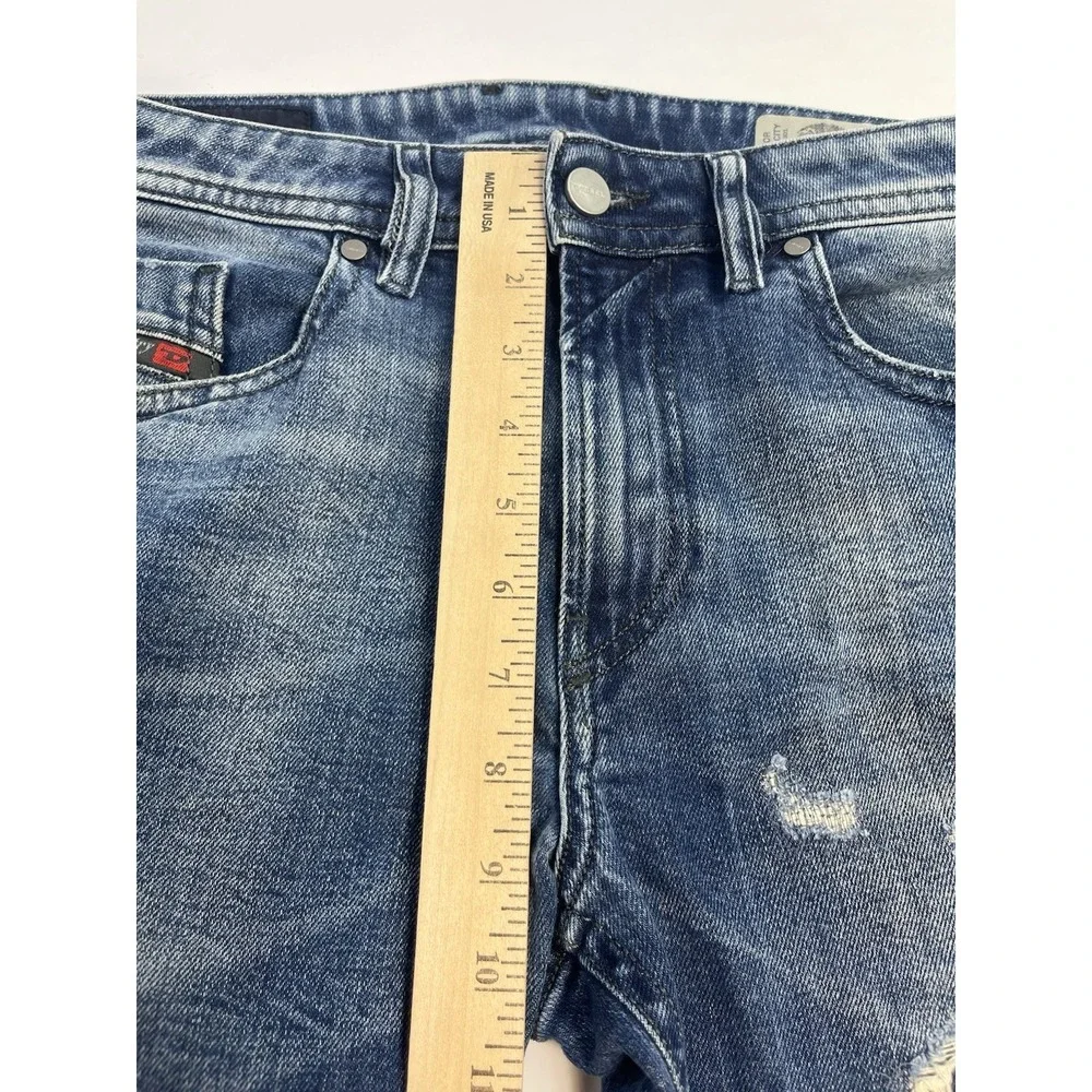 Diesel Mens Jeans 29x30 Blue Thommer Stretch Slim Skinny Distressed Rips Denim